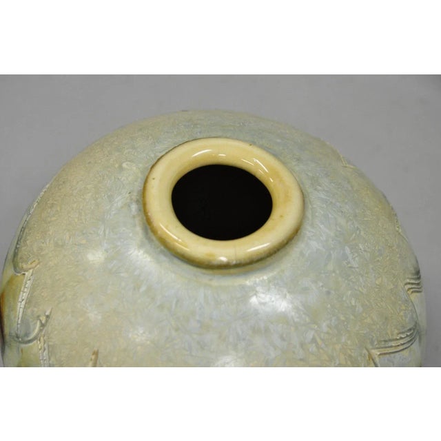 Vintage Mid Century Modern Brown Drip Glazed Bulbous Japanese Studio Vase Signed For Sale - Image 9 of 12