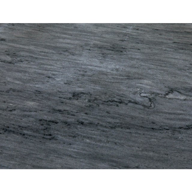 Cosmopolitan Side Table in Black Metal with Marble For Sale In Los Angeles - Image 6 of 7