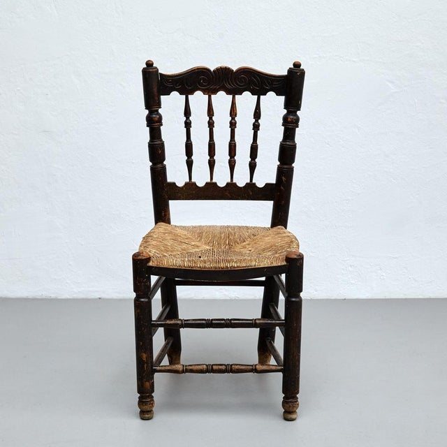 Rustic Wood French Chairs, 1950s, Set of 4 For Sale - Image 15 of 18