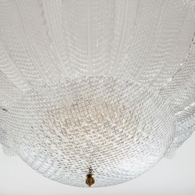 Transparent 1970s Mid-Century Modern Murano Glass Large Flush Mount For Sale - Image 8 of 9
