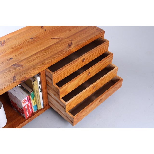 Beige Small Sideboard in Pinewood by Ate Van Apeldoorn for Houtwerk Hattem, 1960s For Sale - Image 8 of 17