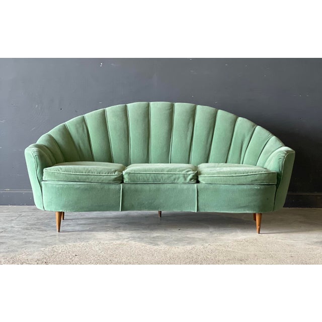 Italian Art Deco Green Sofa Chairish