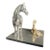 Late 20th Century Silver and Gold-Tone Horse and Foal Figurine on Base For Sale