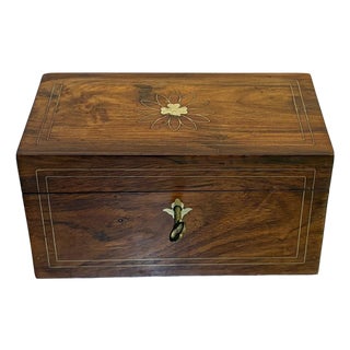 Art Deco Wood/Gold Accents Hinge-Top Box For Sale