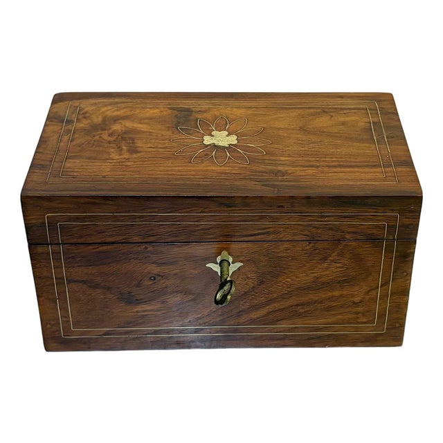 Art Deco Wood/Gold Accents Hinge-Top Box For Sale