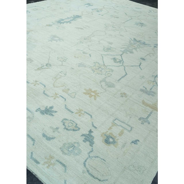 Ivory Turkish Oushak Rug 12'1" x 15'8" #19263 For Sale - Image 8 of 8