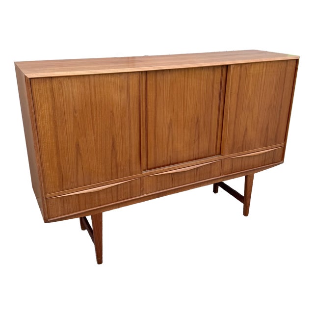 Vintage Mid Century Modern Scandinavian Teak Credenza For Sale