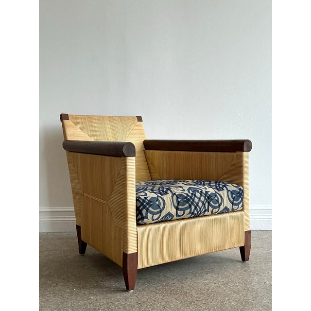 Vintage Donghia “Merbau” Woven Rattan Lounge Chair For Sale - Image 11 of 12