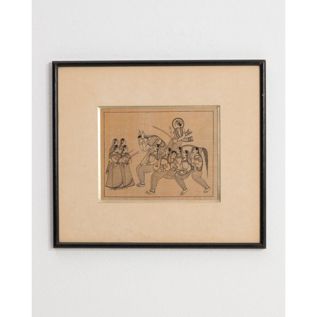 Mid 20th Century India Sienna Wood Painting For Sale - Image 14 of 15