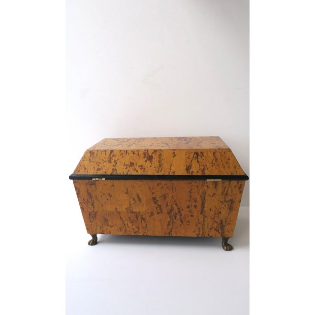 Neoclassical Empire Revival Style Box, Tiger Burl-Esque Lion Heads, Late 20th C For Sale - Image 15 of 15