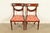 A gorgeous pair of Italian Provincial or English Regency style side chairs or dining chairs In the manner of Baker...