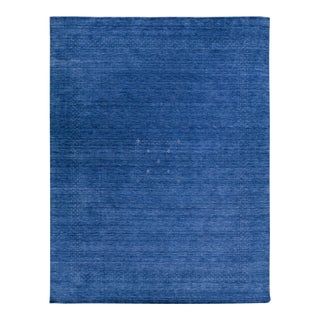 Blue Modern Gabbeh Style Hand-Loom Wool Rug For Sale