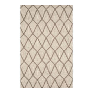 6x9 Trendy Diamond Gray Kilim Modern Flatwoven Wool Room Size Carpet Rug For Sale