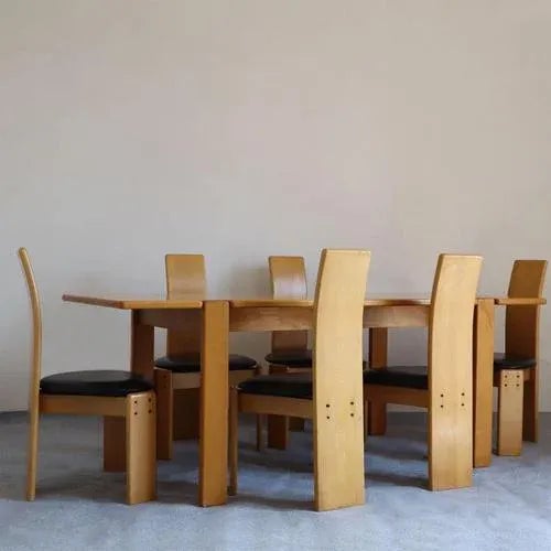 Vintage Table and Chairs by Afra and Tobia Scarpa, 1980s, Set of 7 For Sale - Image 11 of 11