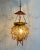 Metal Vintage Caged Glass Brass Pendant Lamp For Sale - Image 7 of 8
