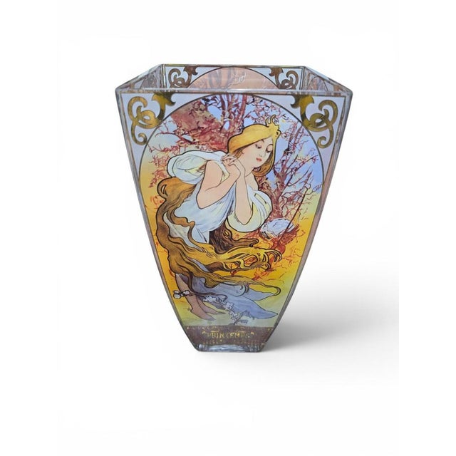 An elegant and highly decorative Art Nouveau vase depicting the Four Seasons, dating from the early 20th century,, and...