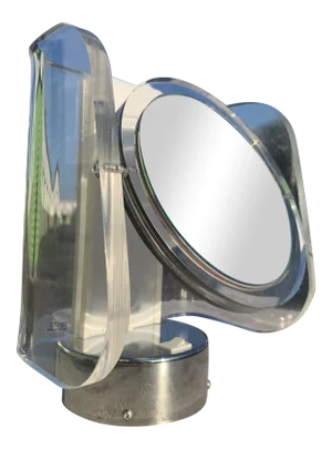 Atomic Space Age Lucite Chrome Vanity Mirror
