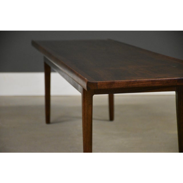 1960s Refinished Drexel Declaration Walnut 75” Coffee Table by Kipp Stewart For Sale - Image 9 of 10