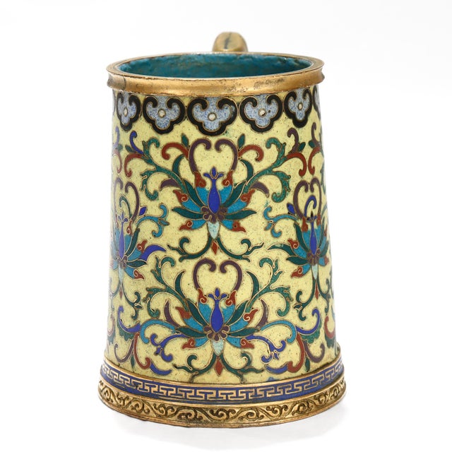 Antique Chinese Qianlong Period Cloisonné Enamel Mug or Tankard For Sale In Philadelphia - Image 6 of 16