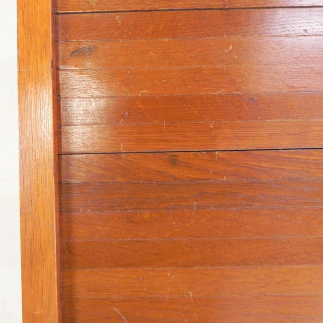 Oak Roller Shutter Cabinet with 3 Shutters, 180 Cm High, 1950s For Sale - Image 17 of 18