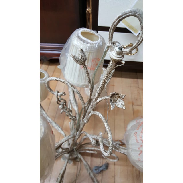 Farmhouse Boho Shabby Chic Floral 9 Light Chandelier For Sale - Image 3 of 13