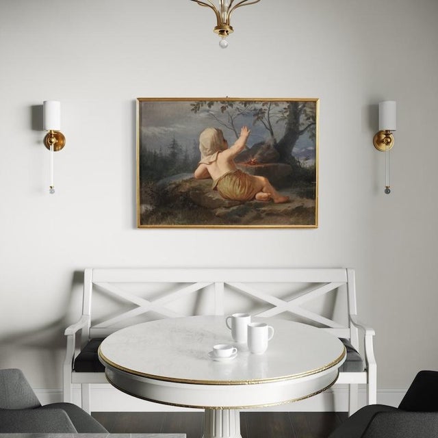 Italian Artist, Winter, 19th Century, Oil Painting on Canvas, Framed For Sale - Image 8 of 16