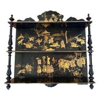 Asian Style Lacquered Wall Shelf For Sale