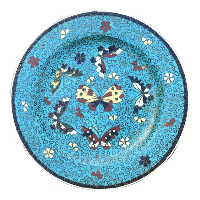 Antique Japanese Kinkozan Totai Shippo Cloisonné Plate, Kyoto For Sale