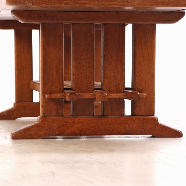 A French Brutalist Style Tiled Oak Coffee Table, C. 1960. For Sale - Image 4 of 5