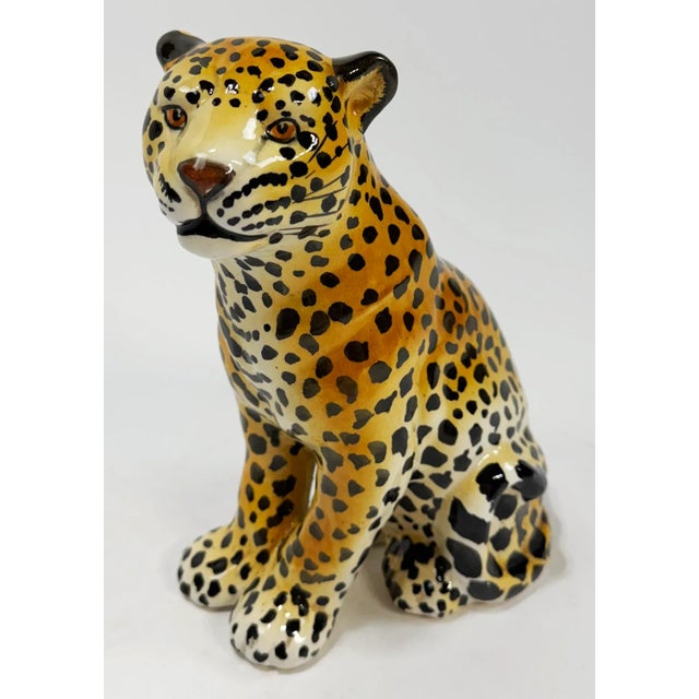 Gold Vintage Italian Ceramic Leopard Figure For Sale - Image 8 of 10