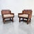 Mid-Century Modern Vintage French Leather Button-Back Armchairs, 1930s, Set of 2 For Sale - Image 3 of 11