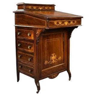 Victorian Inlaid Davenport in Rosewood, 1880 For Sale