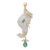 1.1ct Emerald Gemtone & 4ct Diamond Vintage Elephant Pendant in 18k Gold For Sale