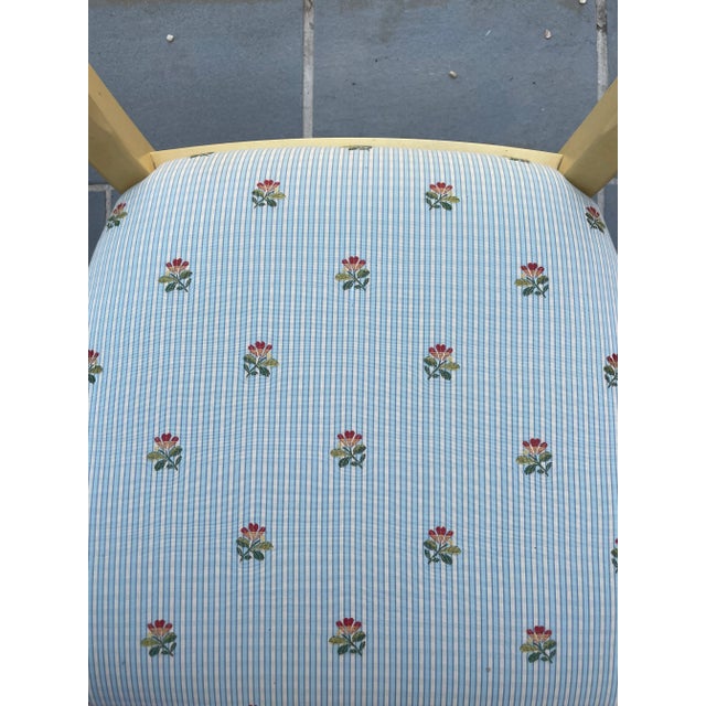 1980s Vintage Painted French Country Dining Chairs With Scalamandre Fabric - Set of 6 For Sale - Image 12 of 13