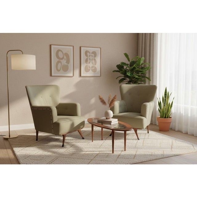 Mid-Century Modern Vintage Italian Green Lounge Chair from La Permanente Mobili Cantù, 1950s For Sale - Image 3 of 11