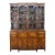 Mid Century Baker Georgian Mahogany Breakfront Bookcase Cabinet Bubble Glass, Attributed For Sale