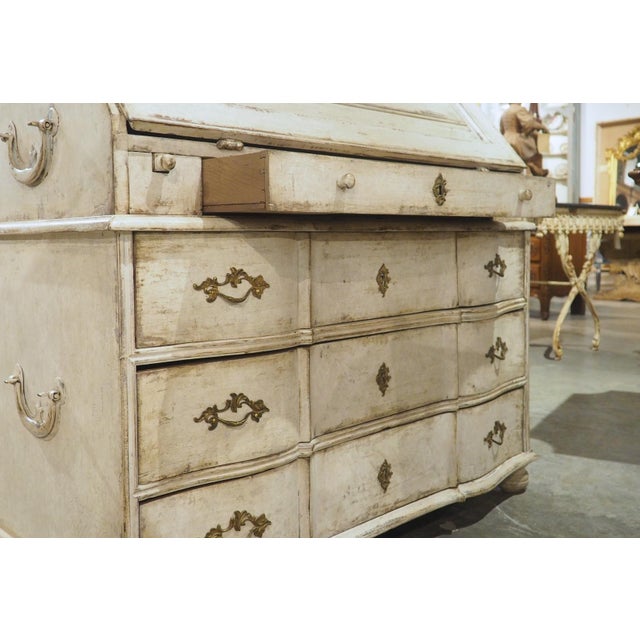 Hand Painted and Lightly Scraped Swedish Gustavian Style Secretary For Sale - Image 12 of 18
