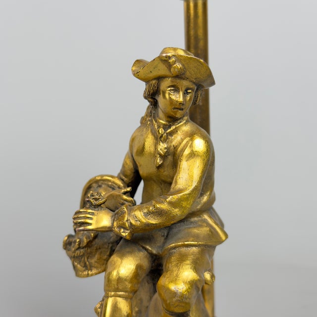 Lady and Knight Candlesticks in Polished Brass, Set of 2 For Sale - Image 9 of 14