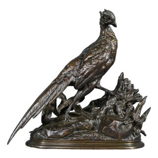 J. Moigniez, The Pheasant and the Weasel, Late 1800s, Bronze For Sale