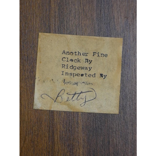 Ridgeway Cherry Tall Case Grandfather Clock For Sale - Image 17 of 18