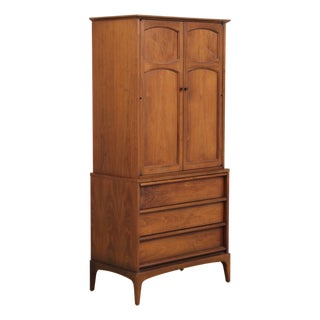 Walnut Mid Century Modern Gentlemens Chest Armoire by Lane For Sale