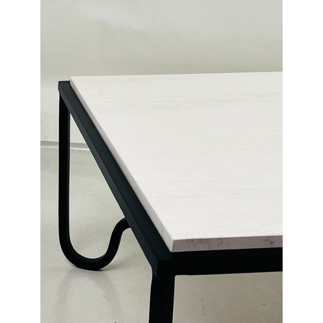 Cream Large Cream Limestone 'Entretoise' Coffee Table by Design Frères For Sale - Image 8 of 11