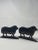 Antique 19thC Cast Iron Ram Door Stops Set of 3, 2 Black 1 White Free-Standing Heavy For Sale In Boston - Image 6 of 18