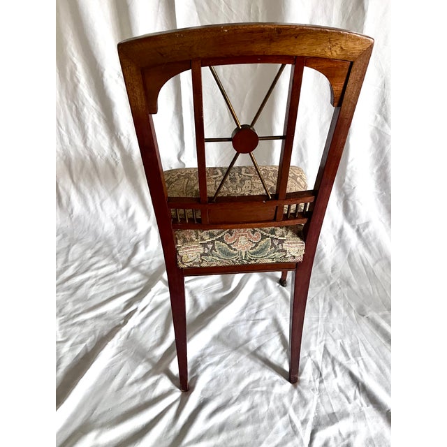 Antique Edwardian Neoclassical Mahogany Side Chairs With Brass Mounts - A Pair For Sale - Image 13 of 15