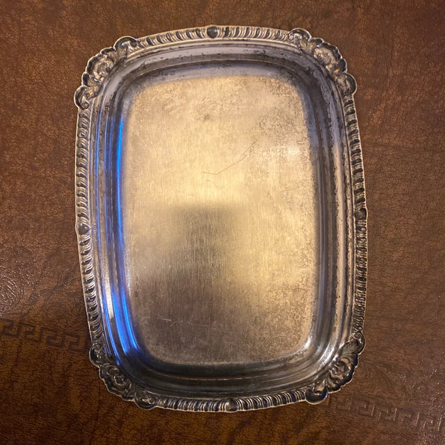 Oneida Vintage Oneida Ltd. Silverplate Serving Tray With Ornate Border For Sale - Image 4 of 7