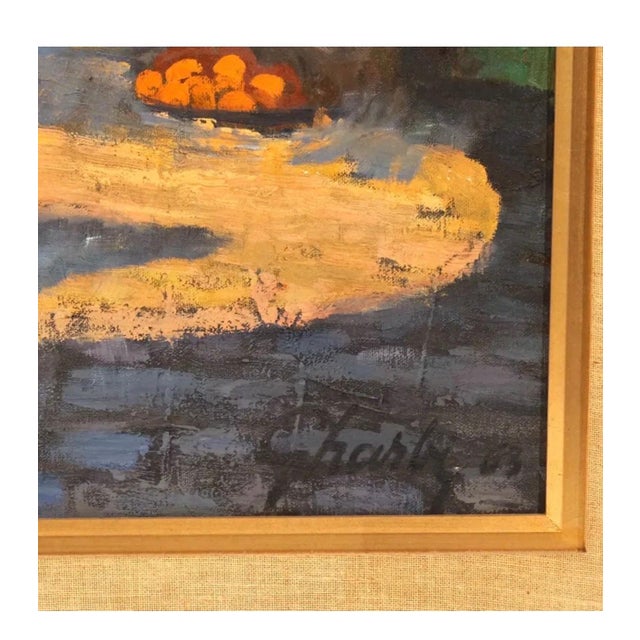 Jalal Gharbi, Large Orientalist Arab Oil Painting Merchants at the Bazaar Souq Jalal Gharbi, 1963 For Sale - Image 10 of 12