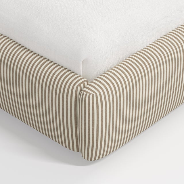 Stoffer Home x Cloth & Company Marisa Platform Bed in Jane Stripe Burlap - California King For Sale In Chicago - Image 6 of 7