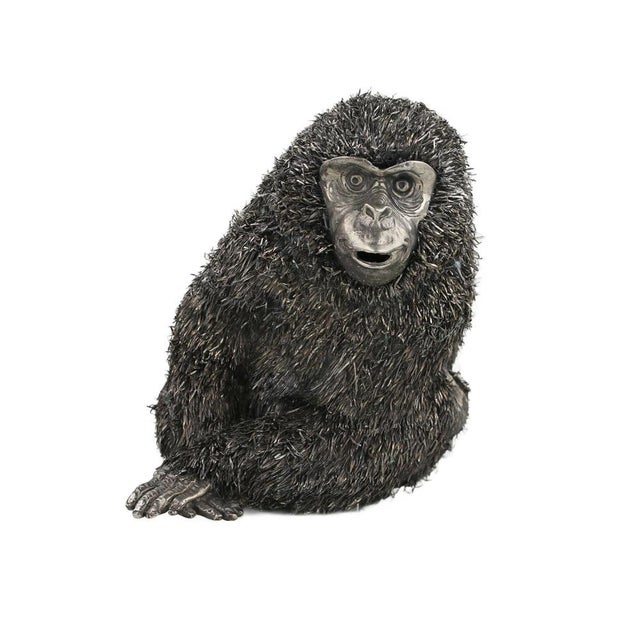 Metal 20th Century Silver Figurine Monkey by Mario Buccellati, Italy For Sale - Image 7 of 7
