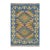 Rustic Turkish Kilim Blue Gold Hand-Woven Wool Rug For Sale