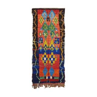 Orange Boucherouite Rug - 4' x 8' 1" For Sale